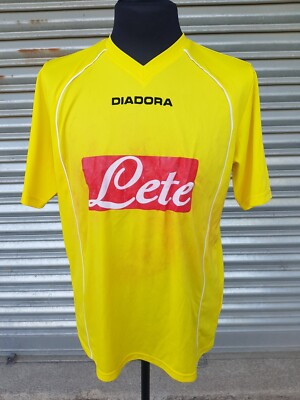 MAGLIA SHIRT VINTAGE NAPOLI CALCIO FOOTBALL DIADORA SIZE L Gialla