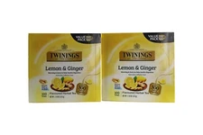 Twinings of London Lemon & Ginger Flavored Herbal Tea Bags 100 Count  x 2 pack