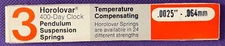 Horolovar 400 Day Clock Package of 3 Suspension Springs .025”-.064mm