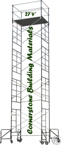 5' X 7' X 27'4" SCAFFOLDING ROLLING TOWER W/GUARDRAIL