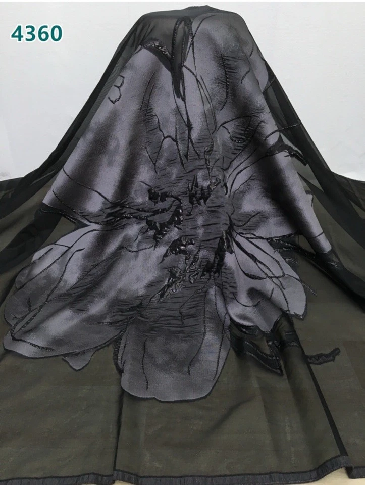 Flor de brocado africano de lujo jacquard, 5 yardas Foto 2 de 3