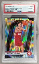 135744464 Zaccharie Risacher 2024 Panini Prizm #265 Skewed Rookie RC /249 PSA 8