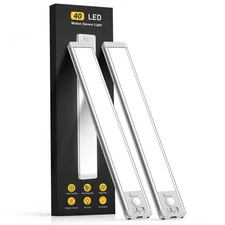 10inch Under Cabinet Lighting, 2 Pack Rechargeable Motion Light Indoor, 5 Lev...