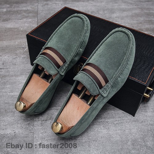 Men Driving Loafers Dress Shoes Casual Slip On Flat Male Moccasins Formal Office - Picture 1 of 29