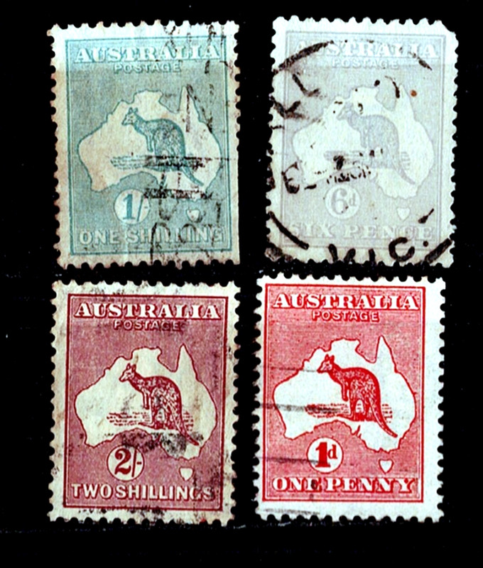 Australia 1913. 4 good CV of Kangaroo Fine Used
