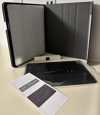 13  Tablet Keyboard Case with Touchpad   Wireless All-in-One Folio (Black)