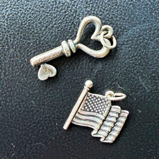 sterling silver 925 dangle charm set key and ...