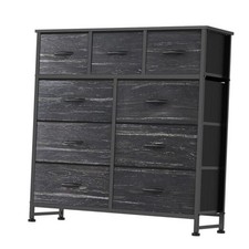 9 Drawer Dresser for Bedroom, 11.8"D x 39.4"W x 39.4"H 9 Drawers Black Wood