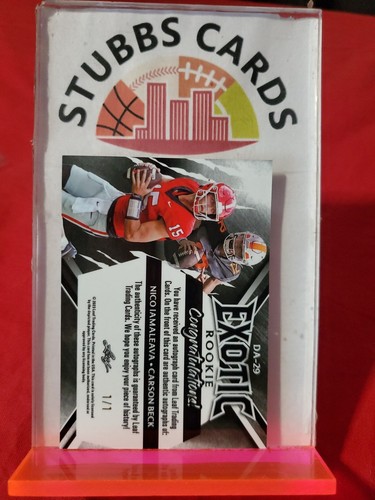 2023 Leaf Exotic Young Stars Edition 1/1 Nico Iamaleava & CARSON BECK Auto - Picture 2 of 2