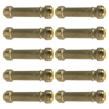 10 Pack XFITTING 1/2" Push Fit Slip Coupling, Repair Coupling, Lead Free Brass