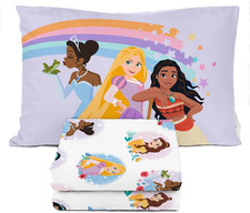 Sunny Side up Disney Princess Twin Sheet Set - 3 Piece Kids Bedding Set Includes