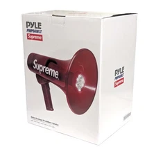 New Supreme Pyle Red Water Resistant Bullhorn Megaphone Speaker PMP66WLT FW21