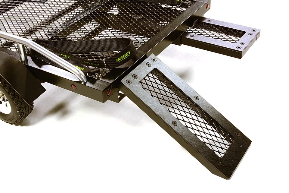 Комплект двухосного автомобильного прицепа с платформой из обработанного сплава для радиоуправляемого автомобиля в масштабе 1:10 580x320x110 мм - Изображение 2 из 4