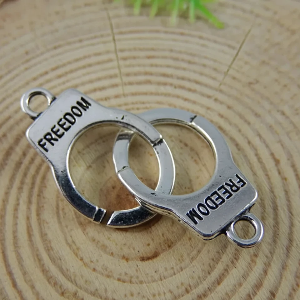 Bracciale con MANETTE Argento catena in ACCIAIO inox da Uomo Donna braccialetto - Immagine 4 di 4