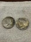 2 COIN LOT! Peace Silver Dollars ~ 1922 p 90% Silver. Sold As Is .