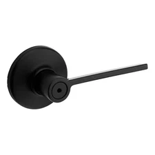 Ladera Matte Black Contemporary round Privacy Bed/Bath Door Handle