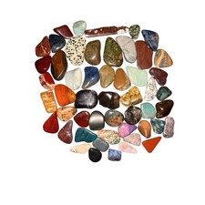 Assorted Flat Stones and Crystals Mixed Lot Approximately 1  -2  Per Piece