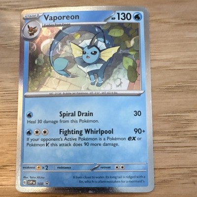 The Pokémon Company Vaporeon 168 SV Promo Cosmos Holo ENG 130HP Spiral Drain