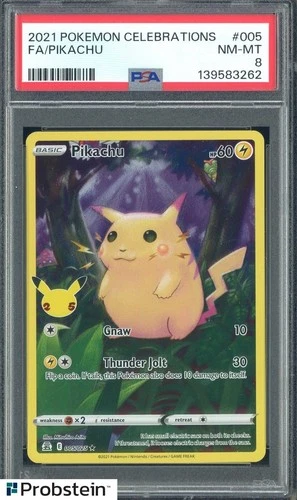 2021 Pokemon Celebrations #005 FA Pikachu PSA 8 NM-MT