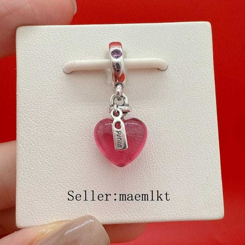 New 925 Sterling Silver Love Potion Murano Glass Heart Charm 792509c01