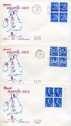 1966 4d BLUE REGIONALS GREAT BRITAIN QE2 SET of 7 ILLUS.  FDC REGIONAL CDS PMKS