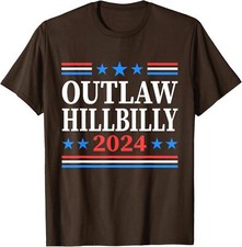 Trump Vance 2024 Outlaw Hillbilly US Flag Vintage Unisex T-Shirt
