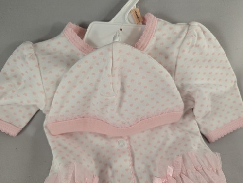 Little Me Prima Ballerina Snap Footie & Mütze Set - Rosa Weiß Premie - Bild 3 von 6