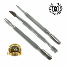 Rust Free Manicure Pedicure Cuticle Pusher Cleaner Trimmer 3 Pc Nail Care Tools 