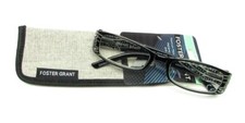 Foster Grant Women's Reading Glasses with Soft Case PATTI BLK - Choose Diopter