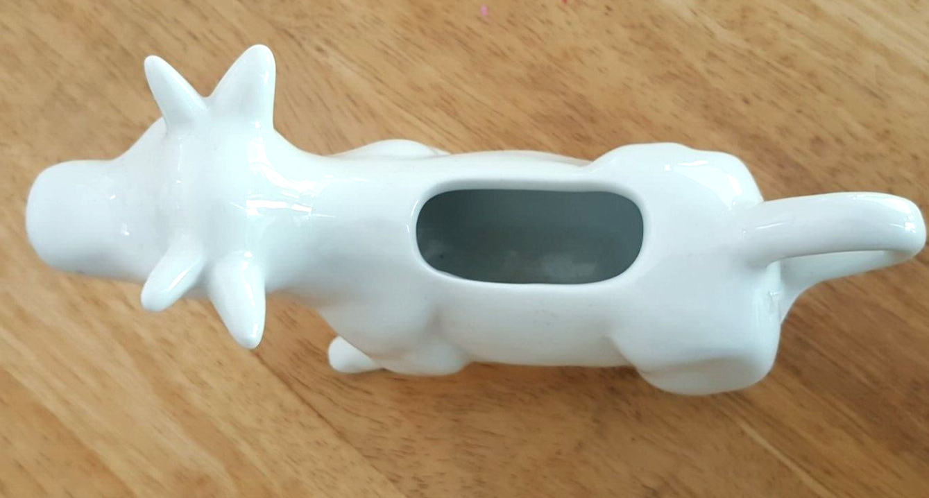 Super Cute White Porcelain Pier One Cow Creamer & Triple A Big Butter