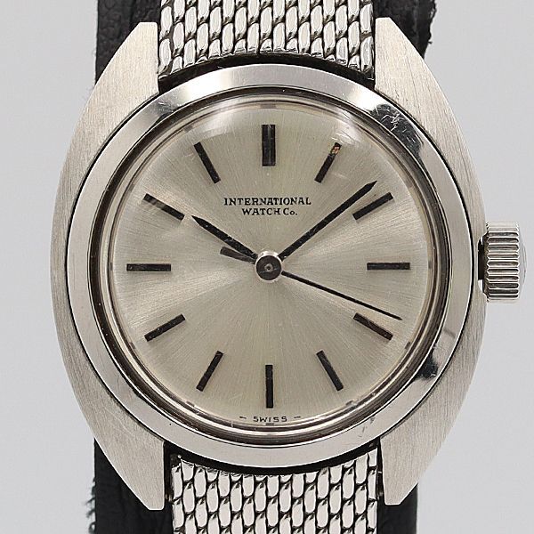 IWC R4109 sunray silver dial hand-wound round vintage ladies watch 