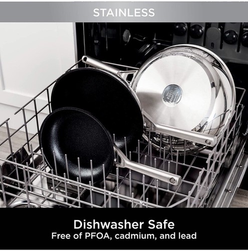 Ninja C69500 Foodi Never Stick Stainless 10-Piece Cookware Set With Glass Lids - 第 5/10 張圖片