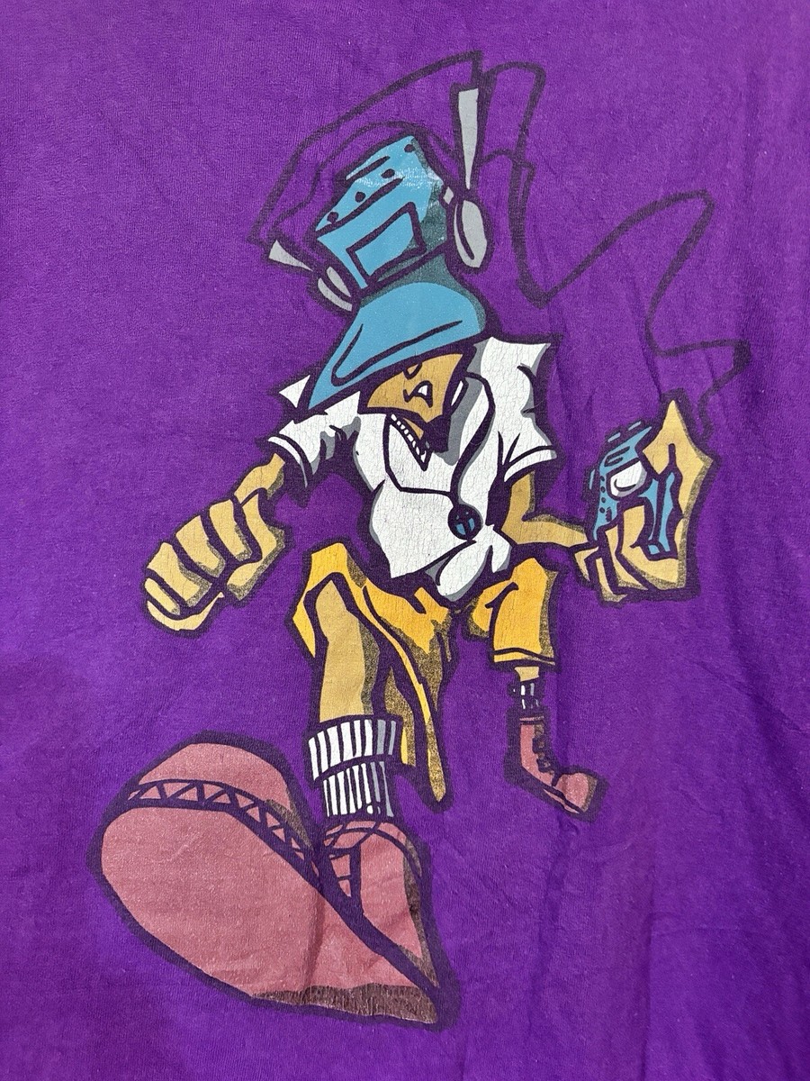 Vintage 90s Tower Records Graffiti Character Purple T-Shirt sz XL