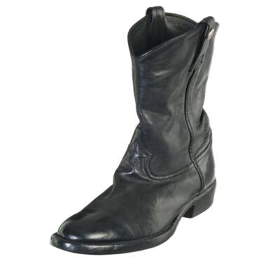 ALBERTO FASCIANI Mid-Calf Boots Booties Sz. 38 EU 7.5 US Black Leather ITALY