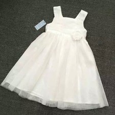 NEW Kids Girls Sleeveless Ivory White Satin Dress 4.5.6.8 Wedding Christening
