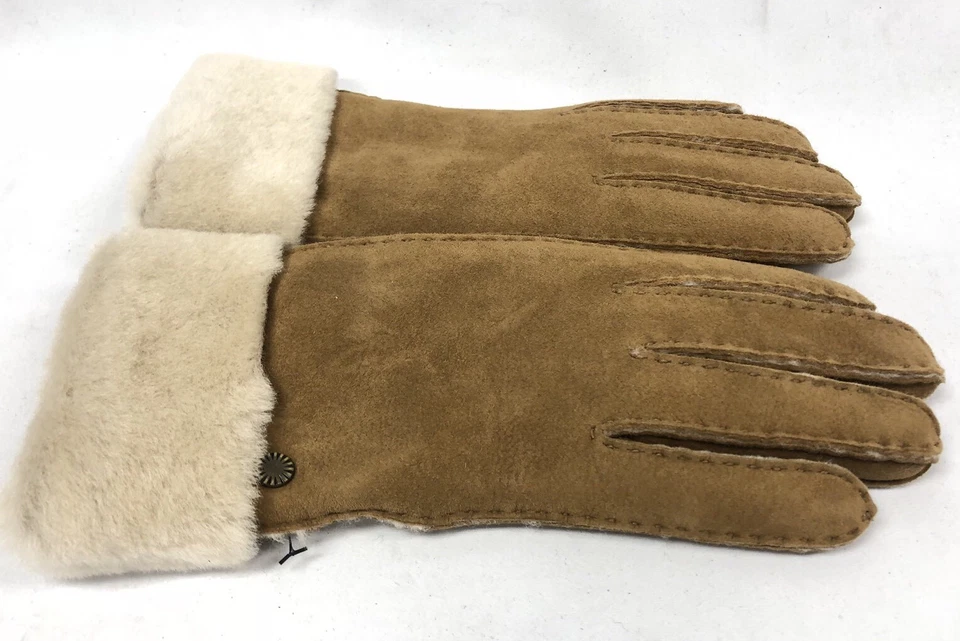 UGG Australia GUANTES CLÁSICOS DE PIEL DE OVEJA CASTAÑO 1089930 Para mujer Foto 3 de 4