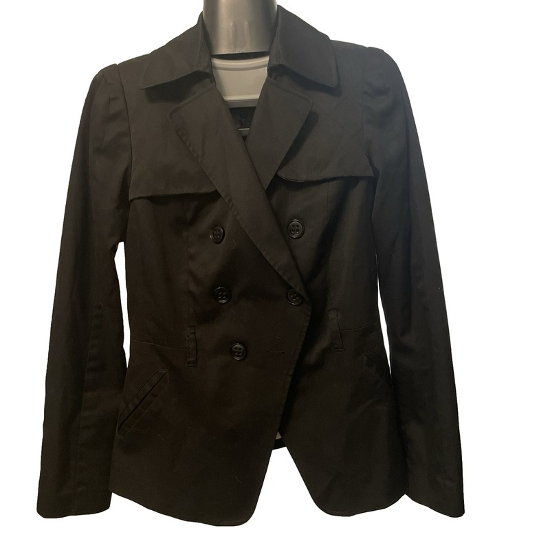 H&M CASUAL DRESSY SIZE 8 BLACK WOMEN'S BELTED BLAZER JACKET