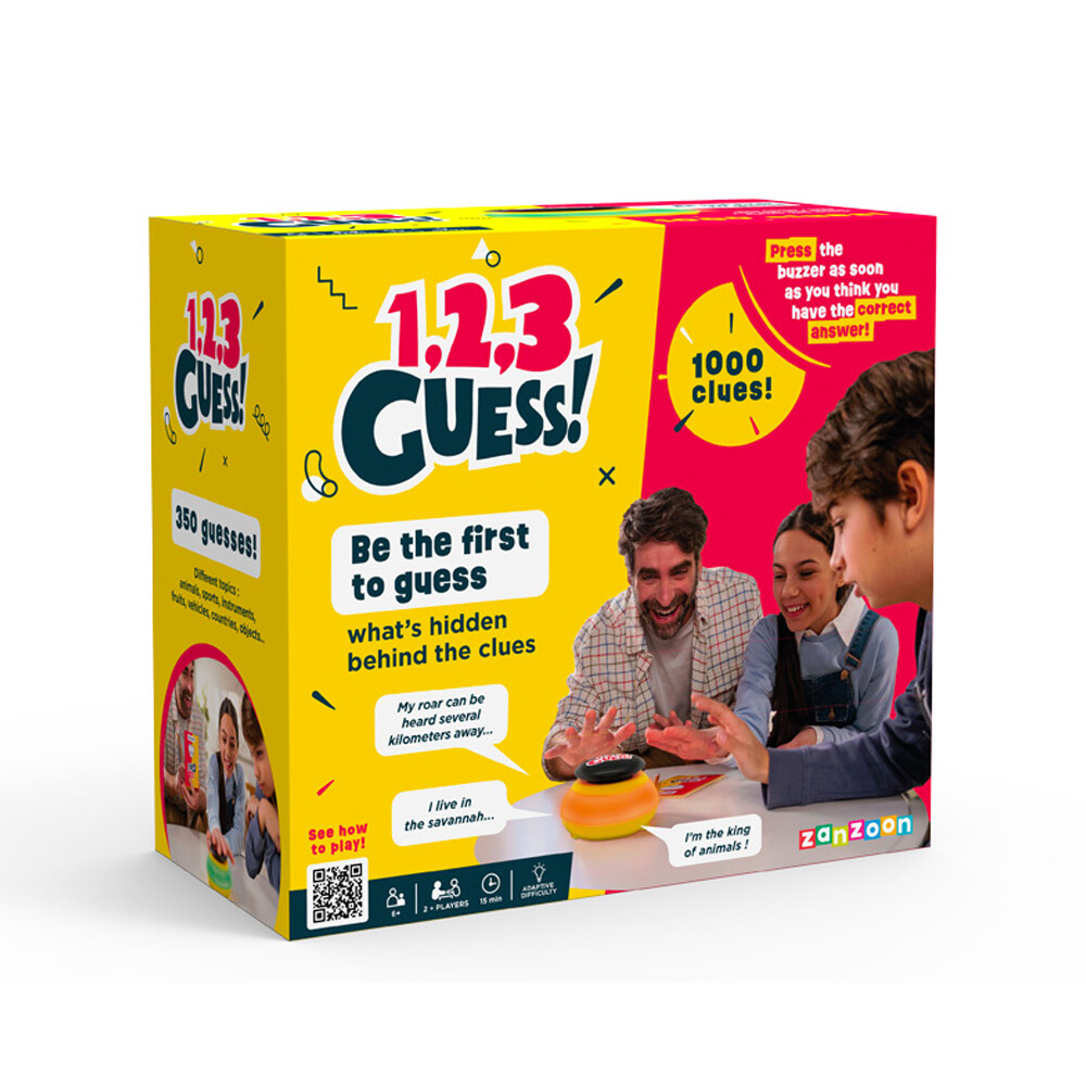 Tomy 1,2,3 Guess Tabletop Family/Party Guessing Game w/1000 Clues