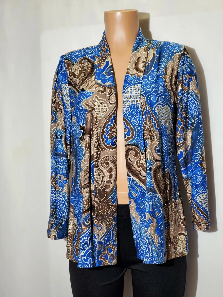 Blazer Maggie Sweet Mujer o Top Abierto Abstracto Multicolor Talla Pequeña P Foto 4 de 4