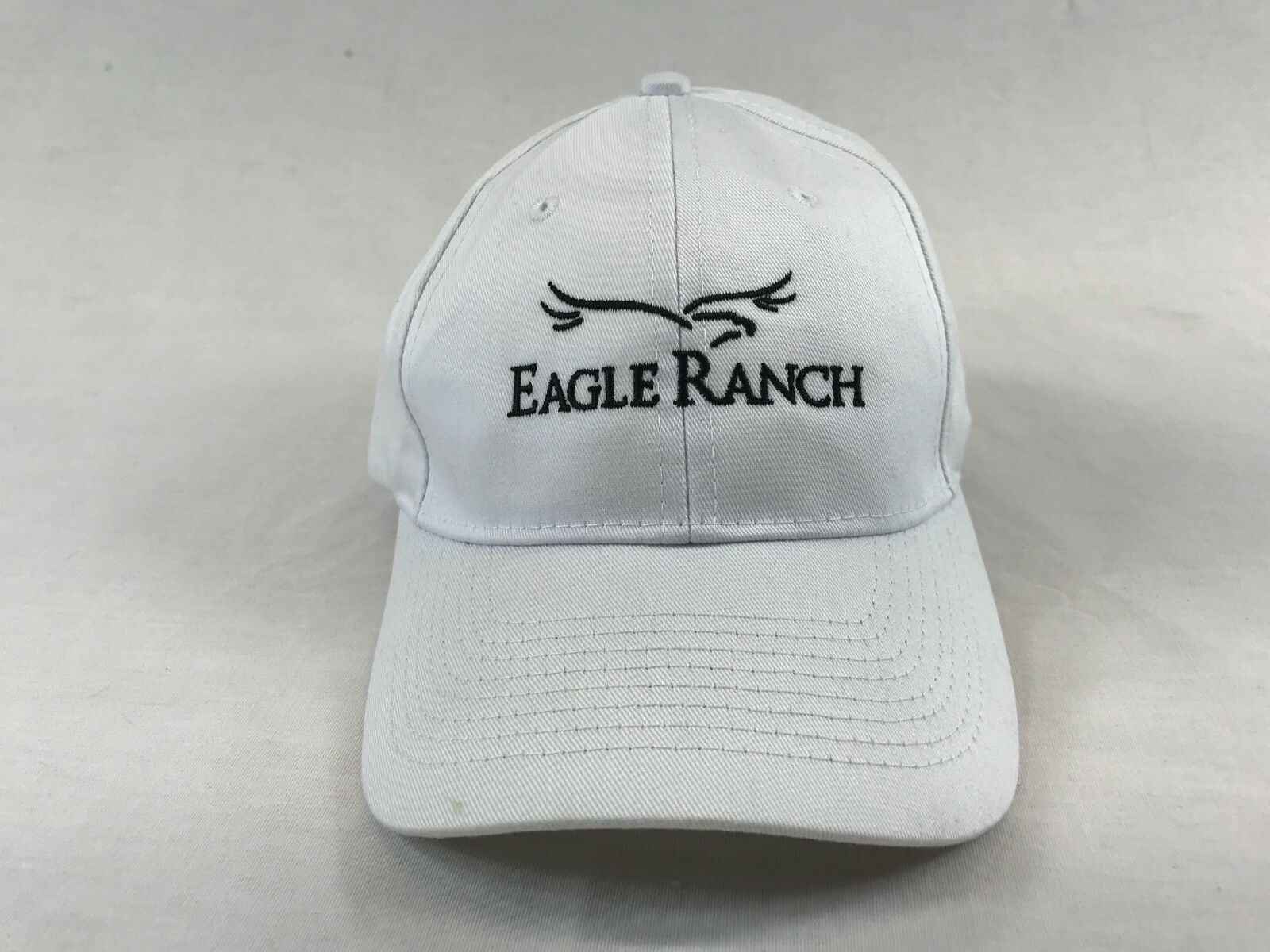 Eagle Ranch Baseball Cap Strapback Hat White Embr… - image 9