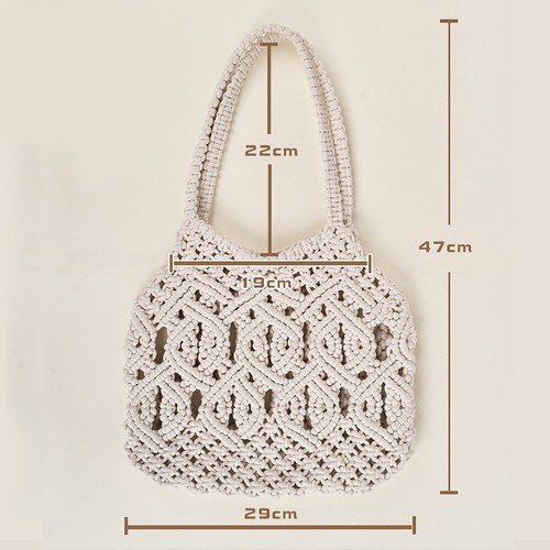 Hollow Crossbody Bag Cotton Shoulder Bag Casual Messenger Bag - Picture 13 of 18