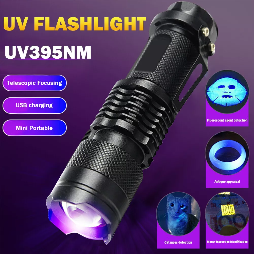 365nm 395nm Inspection Lamp Battery Powered LED Ultraviolet Torch
