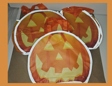 NEW Set of 3 Halloween Pumpkin Trick or Treat Tote Bag with Reflective Edges