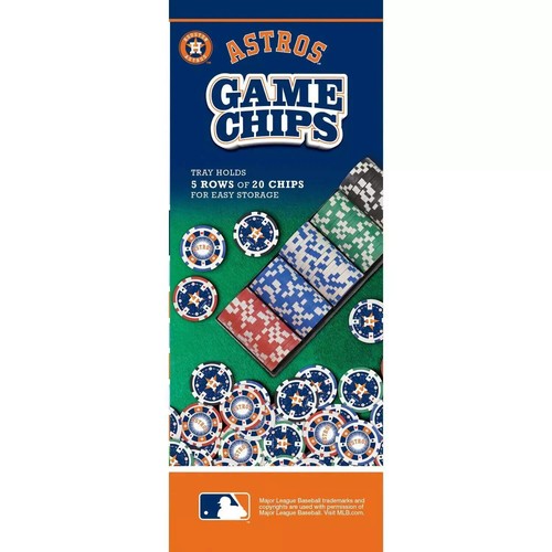 Houston Astros Game Chips includes Casino Style Tray & 100 (11.5G) Chips (NIB) - Picture 2 of 5