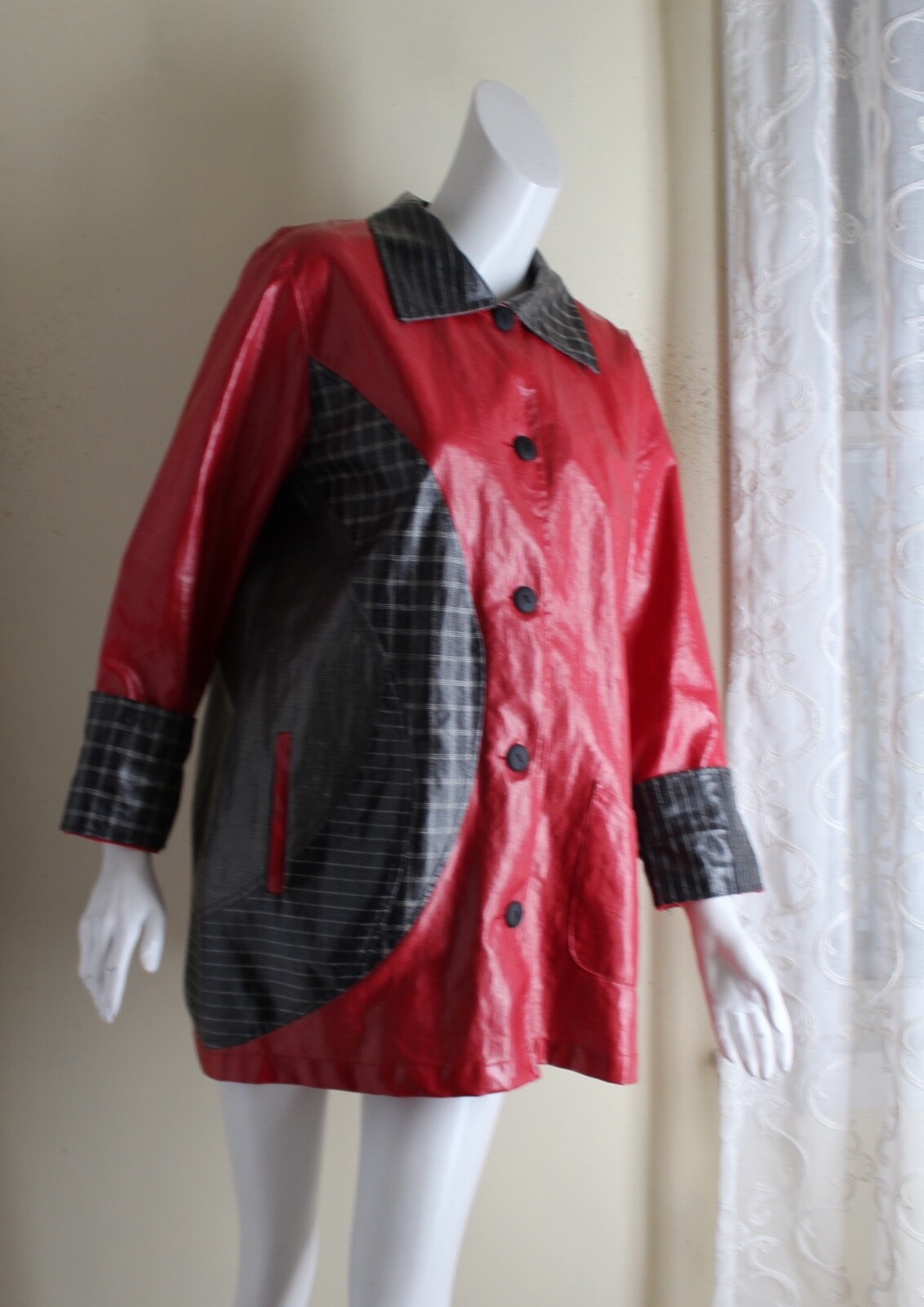 Canvasbacks Sz S RAIN Coated Patchwork Fiber Art … - image 7