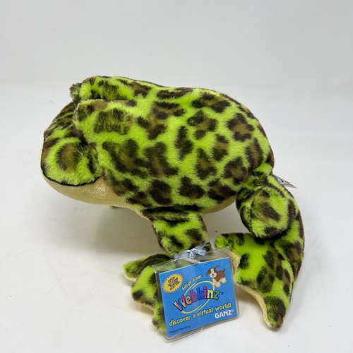 Ganz Webkinz Green Bull Frog Stuffed Toy Plush HM114 Sealed Unused Code 11” - Picture 4 of 14