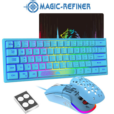 3 in 1 Wired Gaming Keyboard Rainbow And Mouse Set 12000 Dpi For PC Laptop PS4