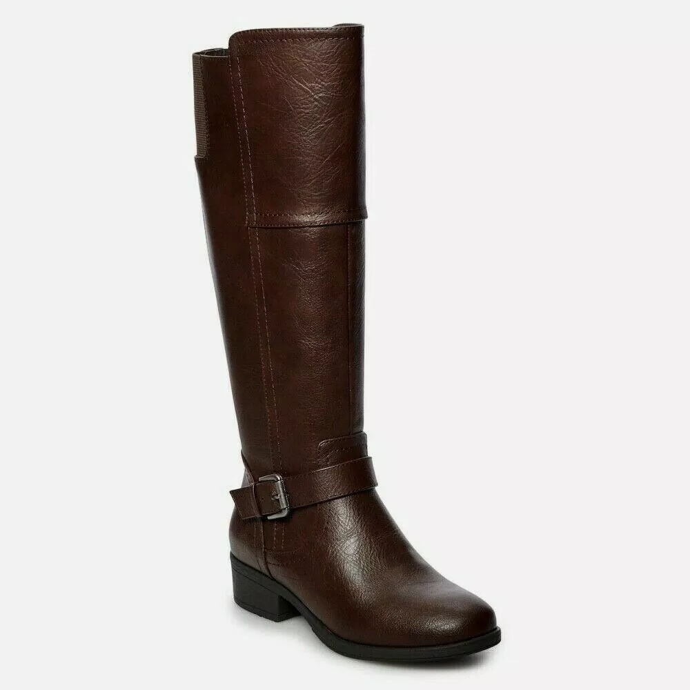 Croft Barrow Women s 8 Wide Tapir Riding Boots Brown Ortholite