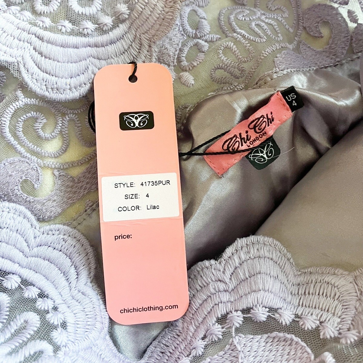 新品タグ付き♡ CHICHILONDON レース　ドレス　パープル パープル（紫）系 Chi Chi London(チチロンドン) ブライダル