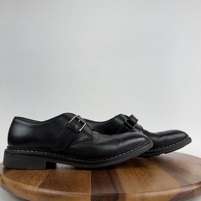Mens HESCHUNG Bouleau Black Leather Monk Strap Dress Oxfords Size US 7.5 D